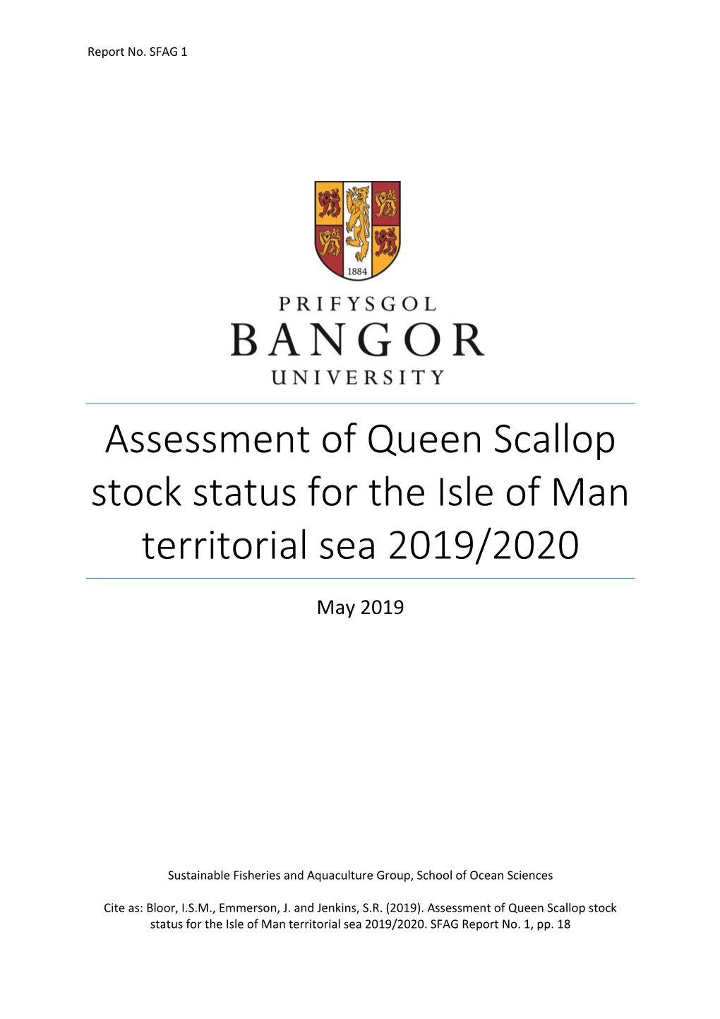 Assessment of Queen Scallop Stock Status for the Isle of Man Territorial Sea 2019/2020