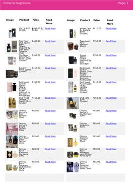 Fragrances Catalog