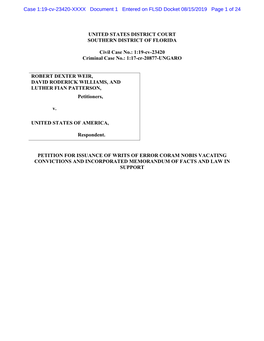 Case 1:19-Cv-23420-XXXX Document 1 Entered on FLSD Docket 08/15/2019 Page 1 of 24