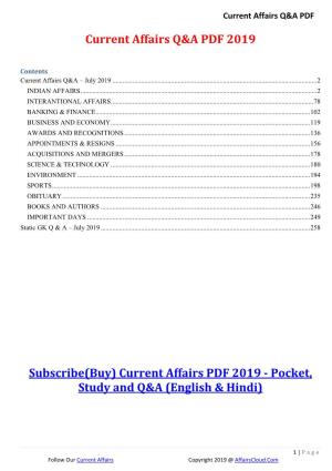 Current Affairs Q&A PDF 2019 Subscribe(Buy)