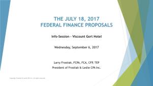 Federal Finance Tax Proposals Presentation