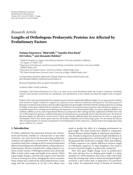 Lengths of Orthologous Prokaryotic Proteins Are Affected by Evolutionary Factors