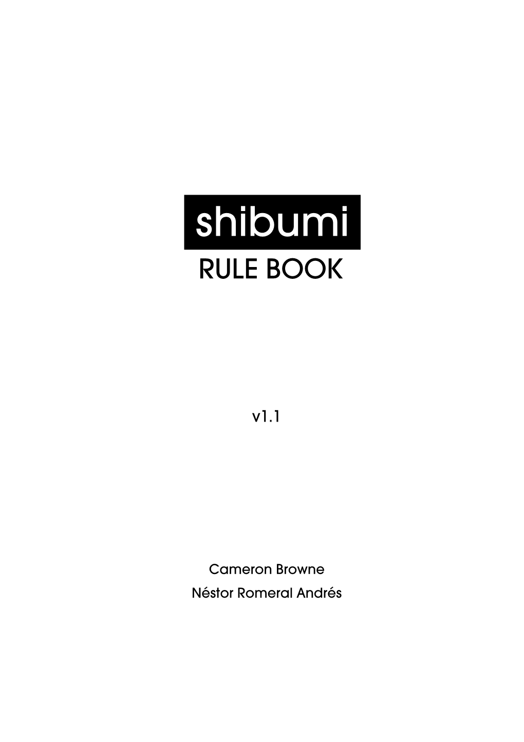 Shibumi RULE BOOK