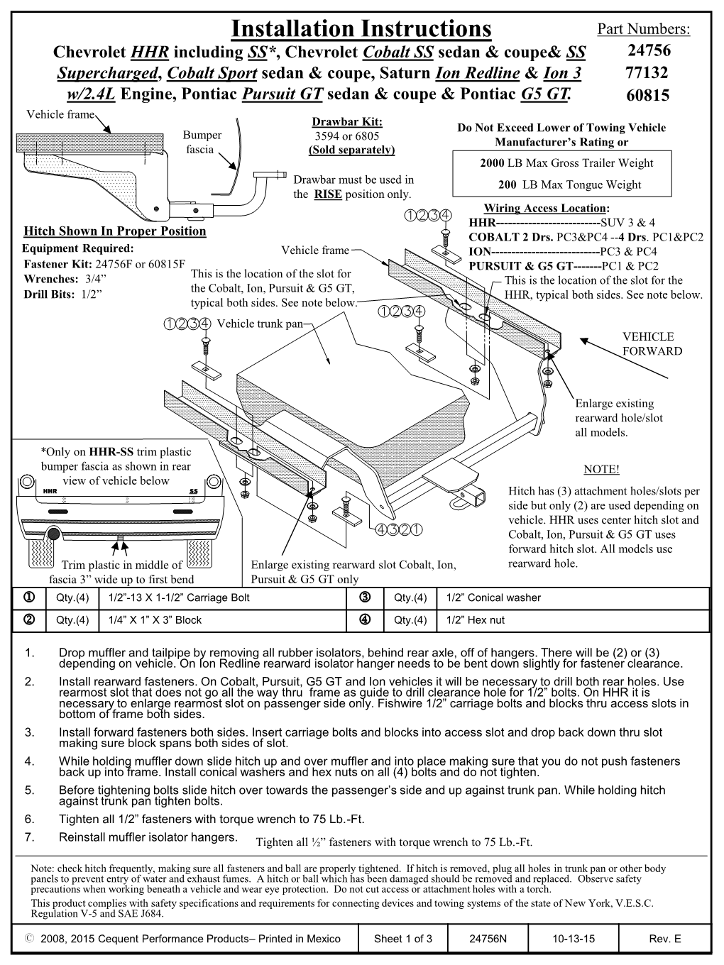 Installation Instructions