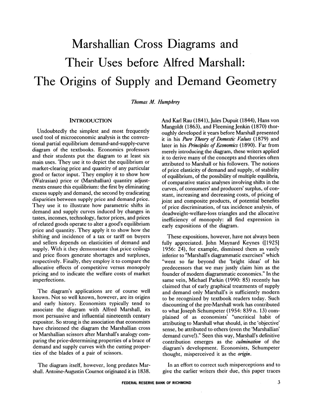 Marshallian Cross Diagrams and Their Uses Before Alfred Marshall: the Origins of Supply and Demand Geometry