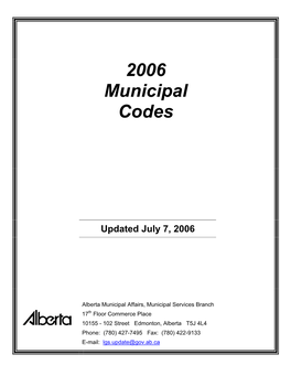 2006 Municipal Codes