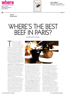 WHERE's the BEST BEER in PARIS? by Alexander Lobrano