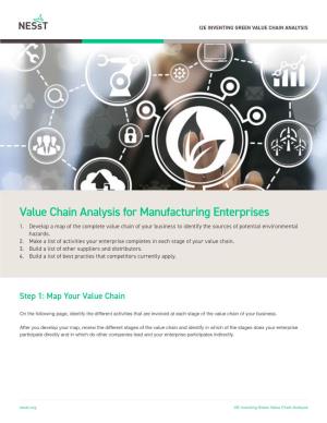 Value Chain Analysis for Manufacturing Enterprises 1