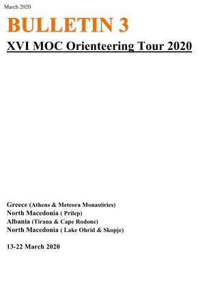 BULLETIN 3 XVI MOC Orienteering Tour 2020