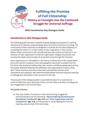 2020 Constitution Day Dialogue Guide