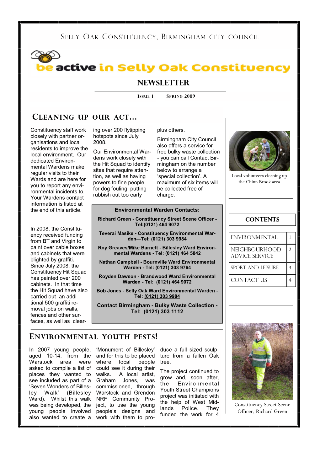 Constituency Newsletter Spring 2009 Draft