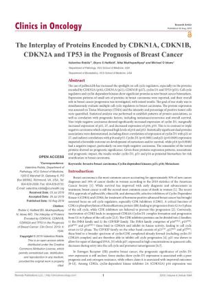 The Interplay of Proteins Encoded by CDKN1A, CDKN1B, CDKN2A and TP53 in the Prognosis of Breast Cancer