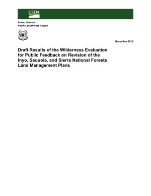 Draft Wilderness Evaluation for the Inyo, Sequoia, and Sierra National