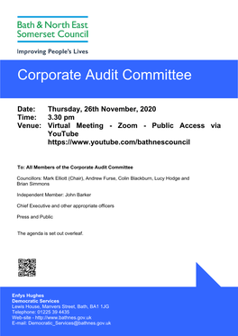 (Public Pack)Agenda Document for Corporate Audit Committee, 26/11