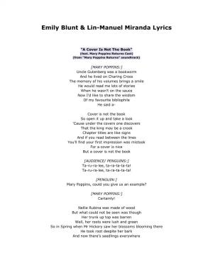 Emily Blunt & Lin-Manuel Miranda Lyrics