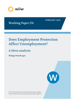 Does Employment Protection Affect Unemployment? a Meta-Analysis