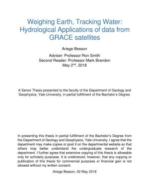 Hydrological Applications of Data from GRACE Satellites