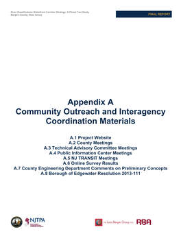 Appendix a Community Outreach and Interagency Coordination Materials