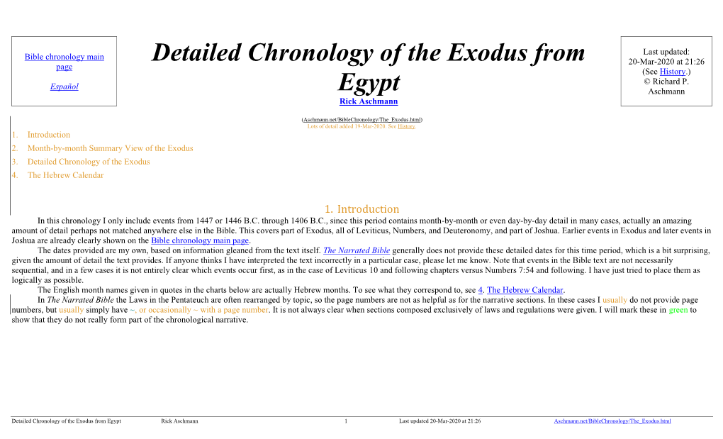 Chronology of the Exodus from 20-Mar-2020 at 21:26 Page (See History.)