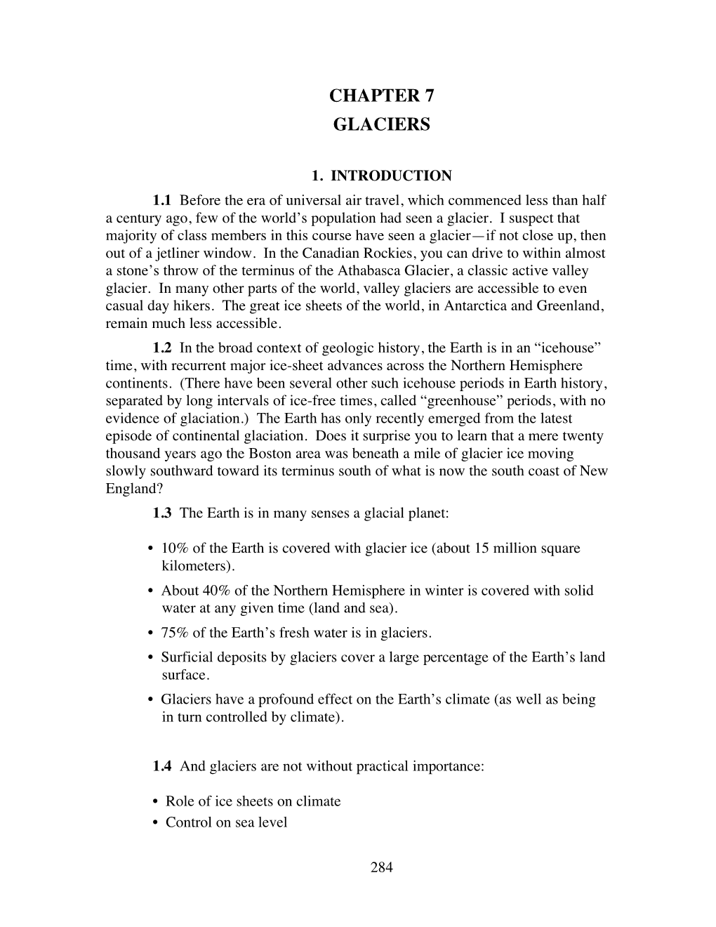 Chapter 7 Glaciers