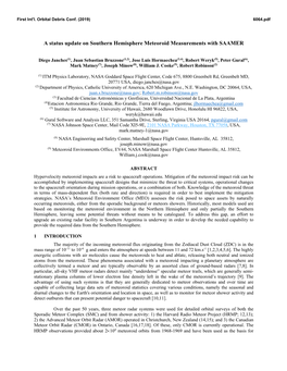 A Status Update on Southern Hemisphere Meteoroid Measurements with SAAMER