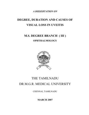 The Tamilnadu Dr.M.G.R. Medical University