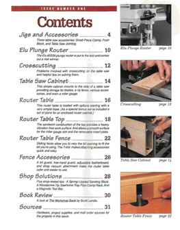 Contents Jigs and Accessories 4 Three Table Saw Accessories: Small-Piece Clamp, Push Block, and Table Saw Jointing