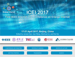 17-21 April 2017, Beijing, China Edited by Junwei Cao, Jiye Wang, Wenhua Liu, and Kai Xie