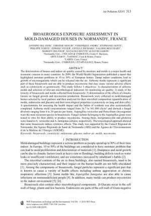 Bioaerosols Exposure Assessment in Mold-Damaged Houses in Normandy, France