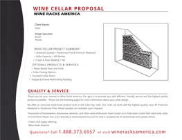 Wine Cellar Proposal Wine Racks America