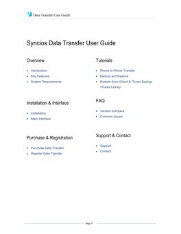Syncios Data Transfer User Guide
