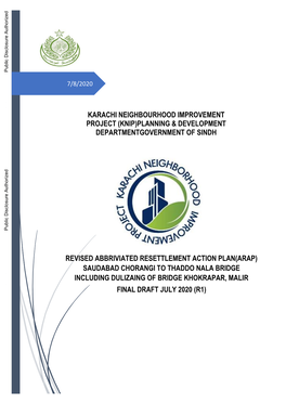 Karachi Neighbourhood Improvement Project (Knip)Planning & Development Departmentgovernment of Sindh