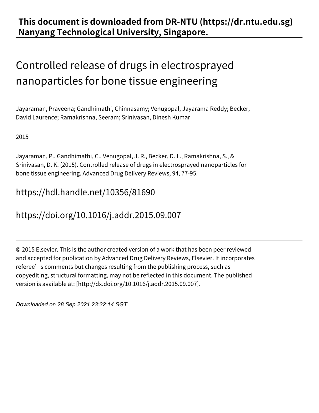 Controlled Release of Drugs in Elextrosprayed Nanoparticles.Pdf