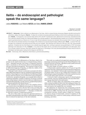 Ileitis – Do Endoscopist and Pathologist Speak the Same Language?