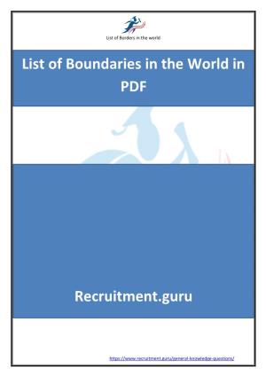 List of Boundaries in the World in PDF Recruitment.Guru