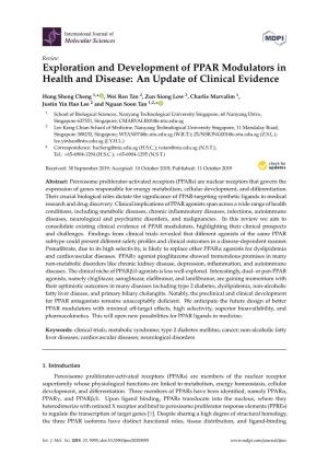 Exploration and Development of PPAR Modulators in Health and Disease: an Update of Clinical Evidence