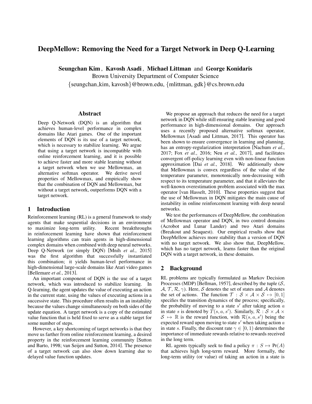 Deepmellow: Removing the Need for a Target Network in Deep Q-Learning