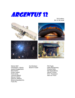 Argentus 12 2012 Edition $4, Or, the Usual
