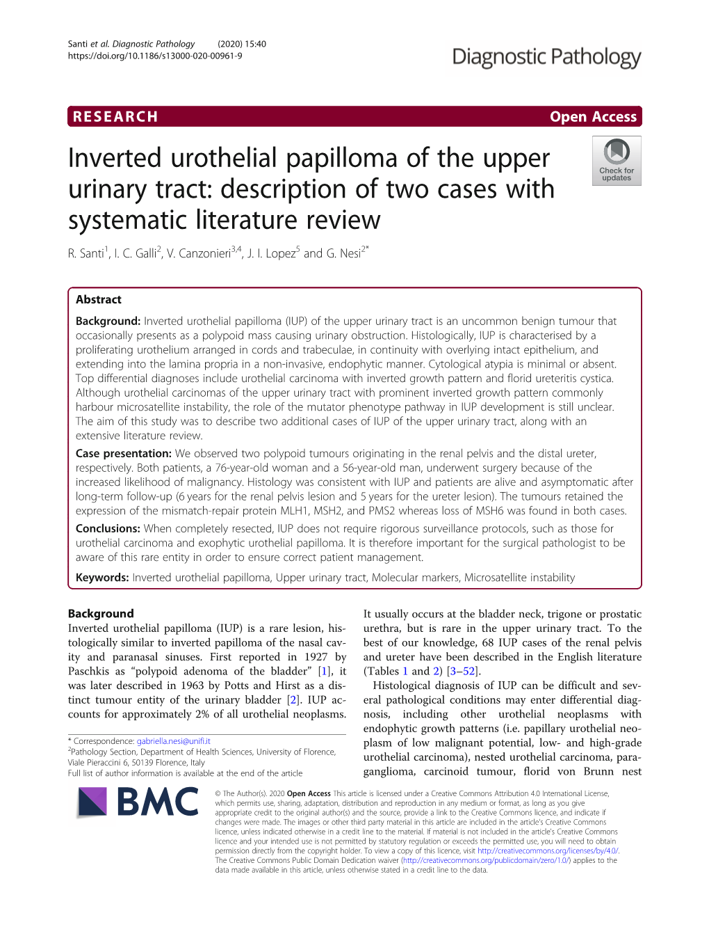 Inverted Urothelial Papilloma of the Upper Urinary Tract: Description of Two Cases with Systematic Literature Review R