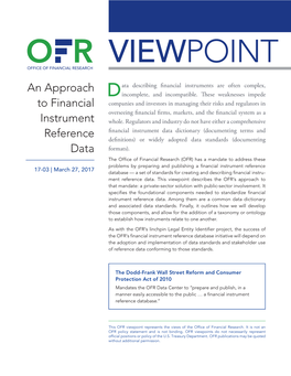 An Approach to Financial Instrument Reference Data