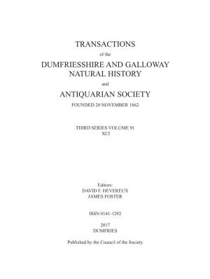 Transactions Dumfriesshire and Galloway Natural