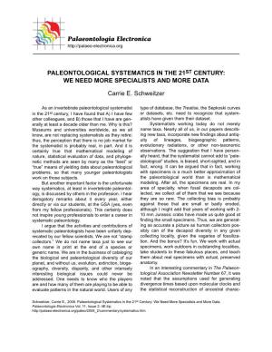 Palaeontologia Electronica PALEONTOLOGICAL
