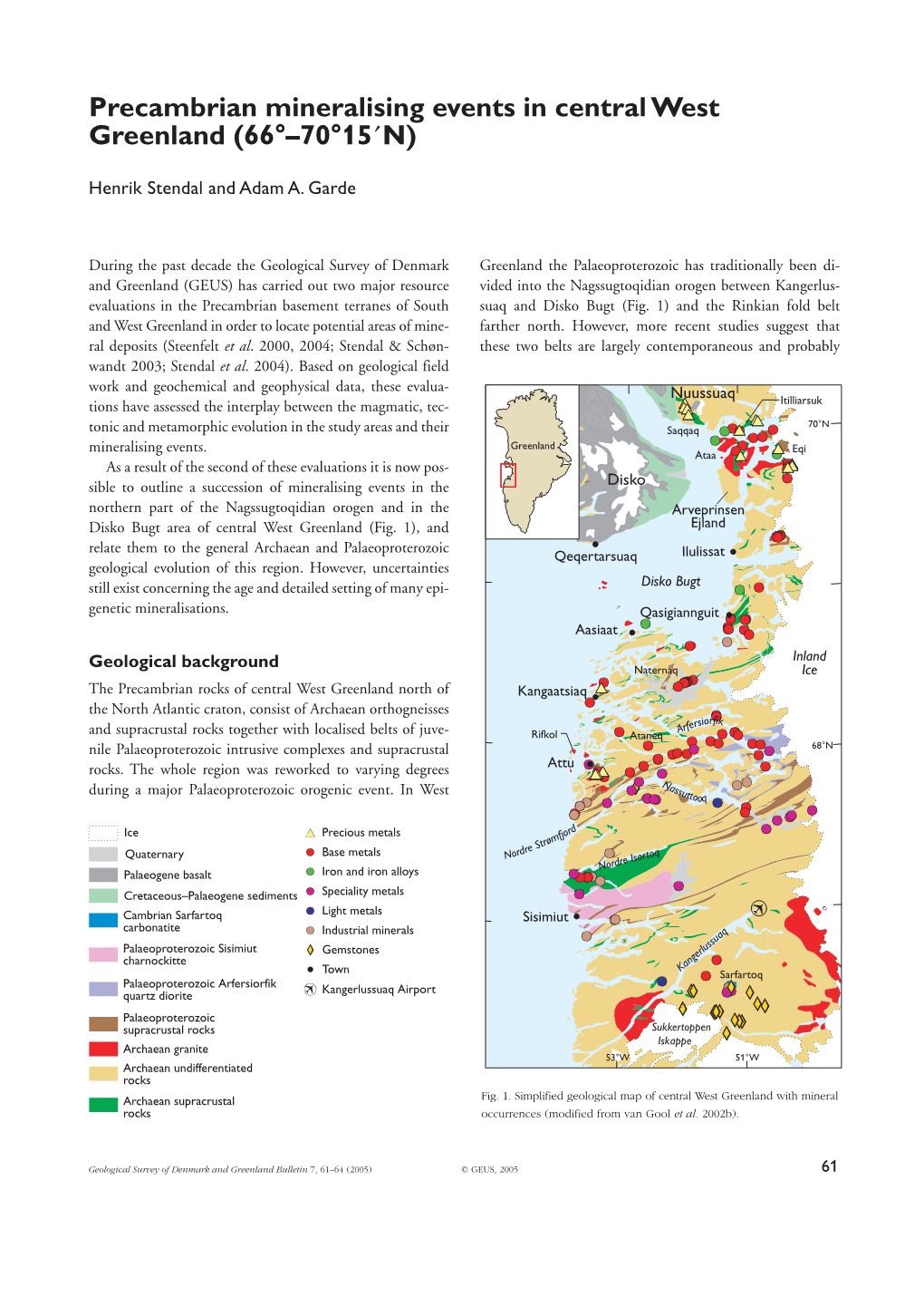 Precambrian Mineralising Events in Central West Greenland (66°–70°15´N)