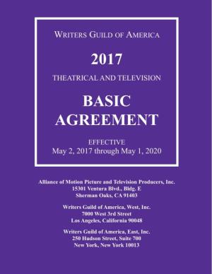2017 WGA Theatrical and Television Basic Agreement