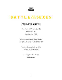 Production Notes