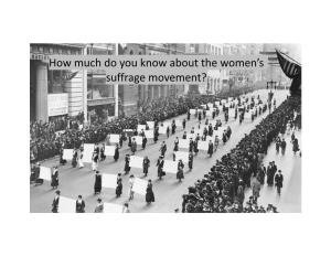 Women's Suffrage School Presentation