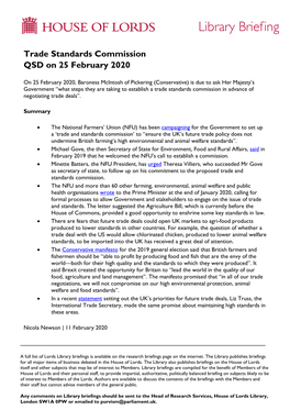 Trade Standards Commission QSD on 25 February 2020