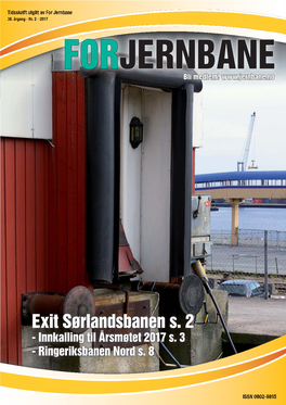 Exit Sørlandsbanen S. 2 - Innkalling Til Årsmøtet 2017 S