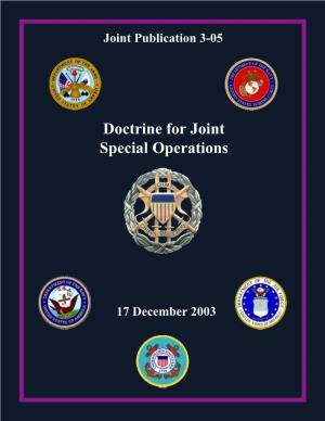 Doctrine for Joint Special Operations