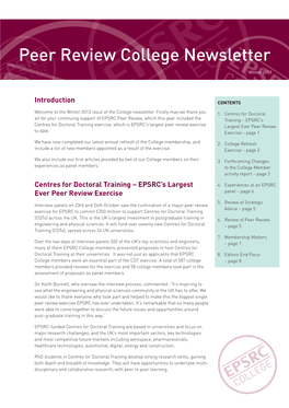 Peer Review College Newsletter
